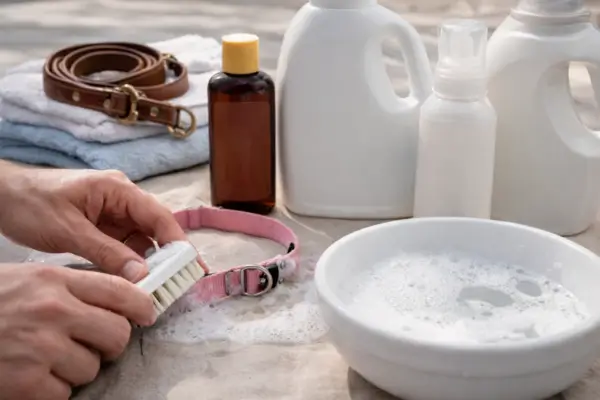 How to clean a dog collar and leash